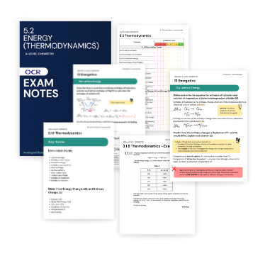 Pages of exam notes for a level chemistry thermodynamics topic free sample